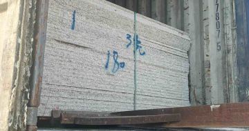 四平 芝麻白花岗岩石材3.0公分光面毛板装柜出货