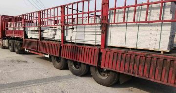 四平 白麻荔枝面外墙干挂，工厂装车日常