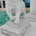 四平 白麻花岗岩动物异形石雕-大象