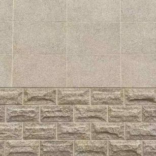 四平 黄金麻自然面蘑菇石配荔枝面干挂