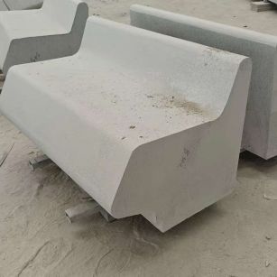 四平 芝麻白花岗岩异形坐凳，石凳