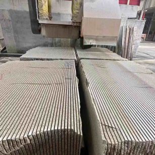 四平 车间生产日常，黄金麻白麻花岗岩