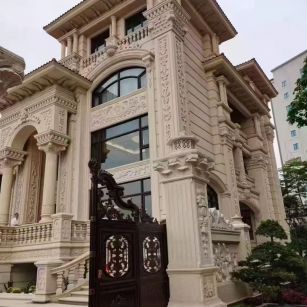 四平 黄金麻花岗岩别墅外墙干挂效果展示