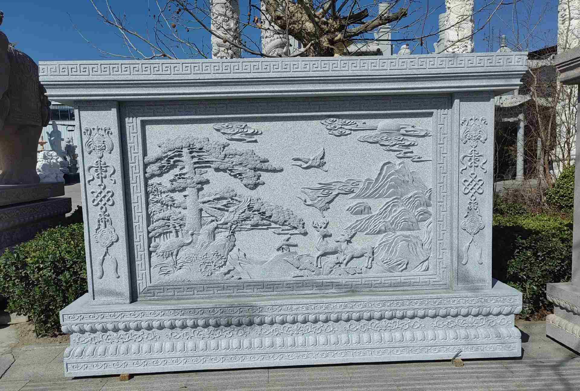 四平 芝麻白大型照壁，屏风，影壁