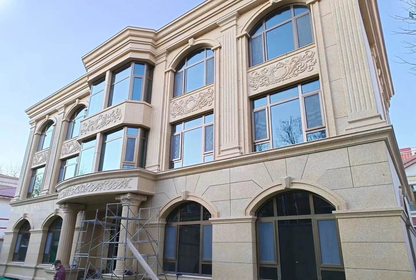 四平 黄金麻花岗岩别墅外墙干挂