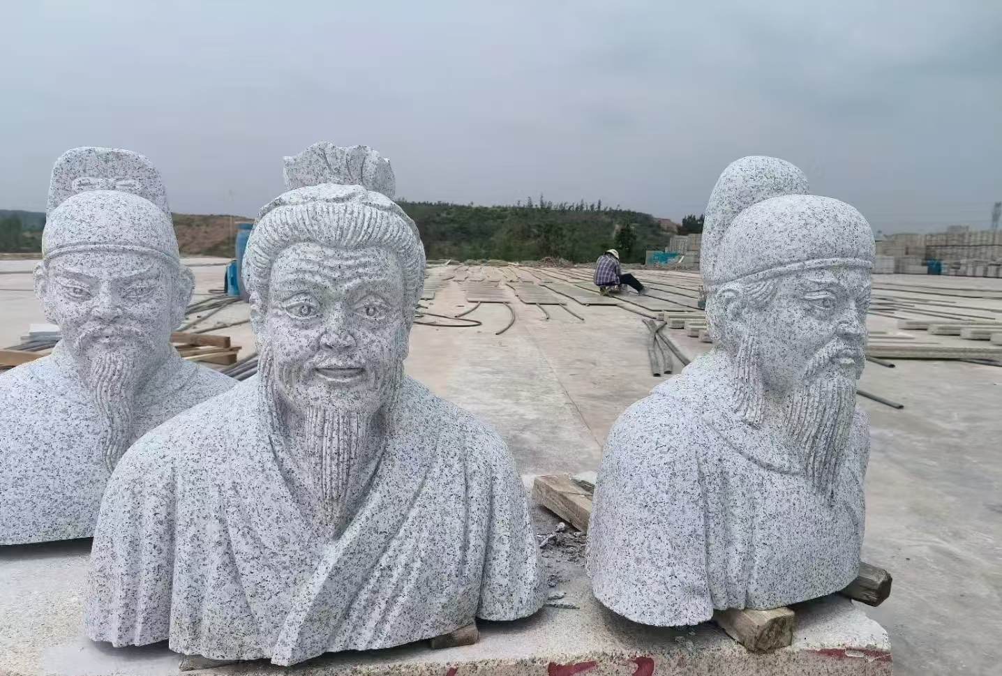 四平 白麻花岗岩石材人物立体雕刻