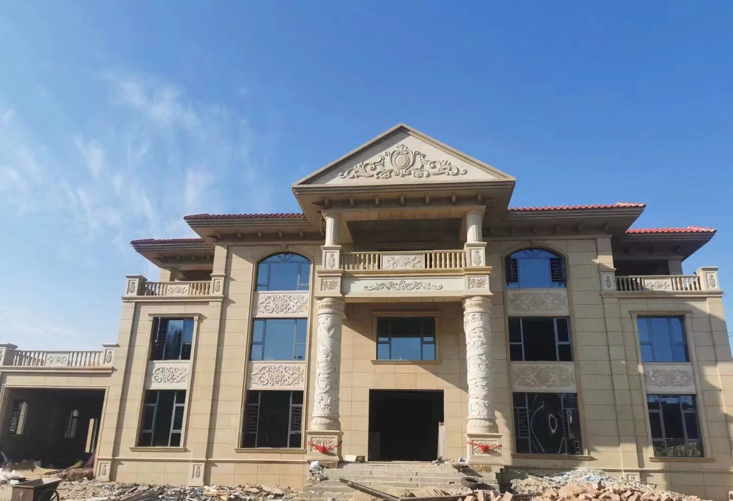 四平 黄金麻花岗岩别墅外墙干挂