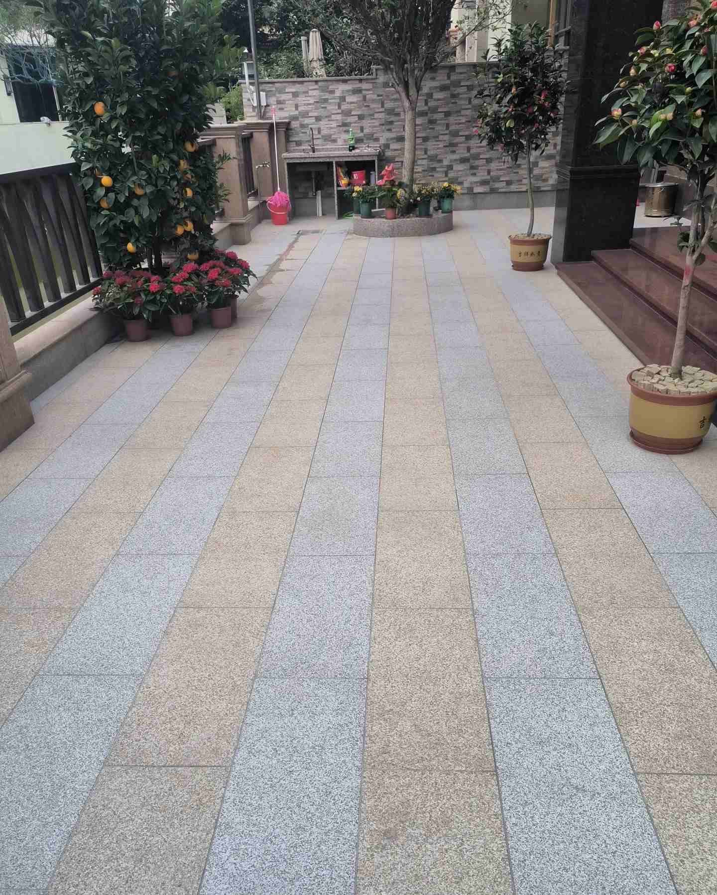 四平 黄金麻白麻荔枝面庭院铺装展示